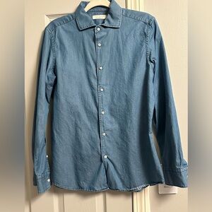 Men's Blue Casual Button Down Shirt